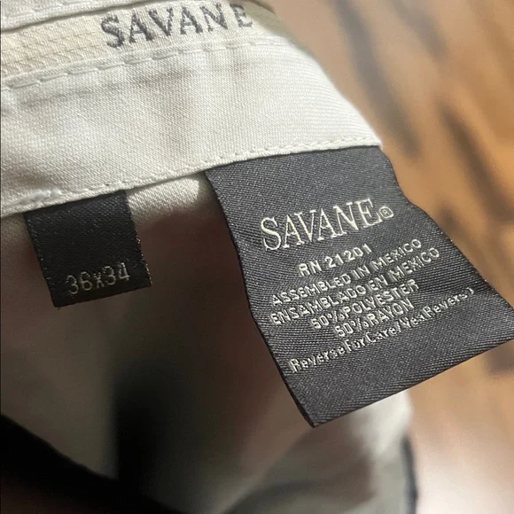 Savane Men's Dark Navy Dress Pants - Picture 2 of 6